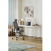 Temple &amp; Webster Grey Net Ergonomic Office Chair with Lumbar Support