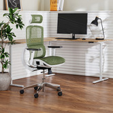 Temple &amp; Webster Elite Ergonomic Office Chair &amp; Leo Electric Corner Desk Set