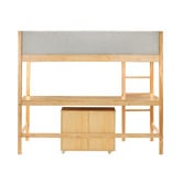 Temple &amp; Webster Elle Pine Wood Single Loft Bed with Desk