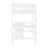Temple &amp; Webster Hazel Pine Wood Single Loft Bed with Desk