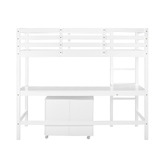 Temple &amp; Webster Hazel Pine Wood Single Loft Bed with Desk