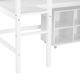 Temple &amp; Webster Hazel Pine Wood Single Loft Bed with Desk