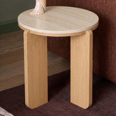 Temple &amp; Webster Talia Travertine-Look Side Table