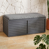 Temple &amp; Webster 2 Seater Malibu Aluminium Outdoor Storage Bench