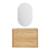 Temple &amp; Webster Cali 750mm Vanity Package with Oval LED Mirror
