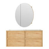 Temple &amp; Webster Cali 900mm Vanity Package with Round Shaving Cabinet