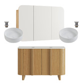 Temple &amp; Webster Valentine 1200mm Freestanding Double Vanity &amp; Shaving Cabinet Package