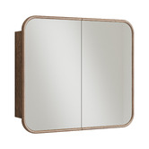 Temple &amp; Webster Florence Walnut 900mm Vanity Package with Concrete Basin &amp; LED Mirror