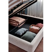 Temple &amp; Webster Emery Upholstered Gas Lift Storage Bed Frame