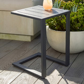 Temple &amp; Webster Felix Aluminium C Shape Outdoor Side Table