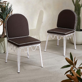 Temple &amp; Webster Shelly Wavy Steel Outdoor Dining Chairs