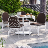 Temple &amp; Webster Shelly Wavy Steel Outdoor Dining Chairs