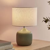Temple &amp; Webster Darcy Ceramic &amp; Linen Bedside Lamp
