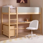 Temple &amp; Webster Kids' Elle Single Loft Bed with Desk &amp; Emmie Desk Chair Set