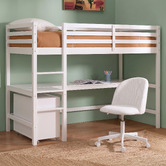 Temple &amp; Webster Kids' Hazel Single Loft Bed with Desk &amp; Emmie Desk Chair Set