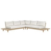 Temple &amp; Webster 5 Seater Clifton Acacia Wood Outdoor Modular Lounge Set