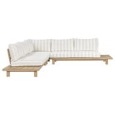 Temple &amp; Webster 5 Seater Clifton Acacia Wood Outdoor Modular Lounge Set