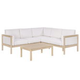 Temple &amp; Webster 5 Seater Olive Green River Outdoor Modular Sofa Set