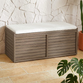 Temple &amp; Webster 2 Seater Malibu Aluminium Outdoor Storage Bench