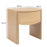 Temple &amp; Webster Natural Kira 1 Drawer Bedside Table
