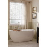 Temple &amp; Webster Avalon Egg Acrylic Freestanding Bath with Overflow