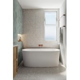 Temple &amp; Webster Avalon 1500mm Acrylic Fluted Freestanding Bath with Overflow