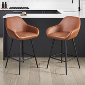 Temple &amp; Webster 62cm Frankie Faux Leather Barstools
