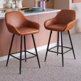 Temple &amp; Webster 62cm Frankie Faux Leather Barstools