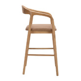 Temple &amp; Webster 67cm Jasper Solid Oak Wood Bar Stool