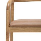 Temple &amp; Webster 67cm Jasper Solid Oak Wood Bar Stool