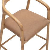 Temple &amp; Webster 67cm Jasper Solid Oak Wood Bar Stool