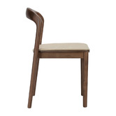 Temple &amp; Webster Monk Solid Beech Wood &amp; Faux Leather Dining Chairs