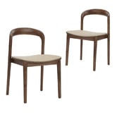Temple &amp; Webster Monk Solid Beech Wood &amp; Faux Leather Dining Chairs