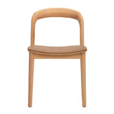 Temple &amp; Webster Monk Solid Beech Wood &amp; Faux Leather Dining Chairs