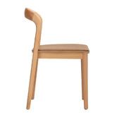 Temple &amp; Webster Monk Solid Beech Wood &amp; Faux Leather Dining Chairs