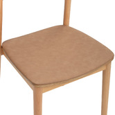 Temple &amp; Webster Monk Solid Beech Wood &amp; Faux Leather Dining Chairs