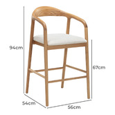 Temple &amp; Webster 67cm Jasper Solid Oak Wood Bar Stool