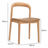Temple &amp; Webster Monk Solid Beech Wood &amp; Faux Leather Dining Chairs