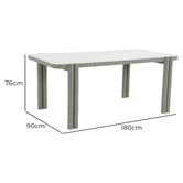 Temple &amp; Webster 6 Seater Stax Sintered Stone Outdoor Dining Table