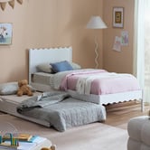 Temple &amp; Webster Luna Pine Wood Single Bed with Trundle
