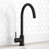 Temple &amp; Webster Carson Stainless Gooseneck Kitchen Sink Mixer