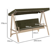 Temple &amp; Webster 3 Seater Vista Outdoor Canopy Swing Chair