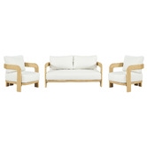 Temple &amp; Webster 4 Seater Bellara Eucalyptus Wood Outdoor Lounge Set