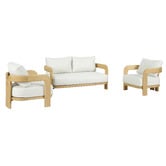 Temple &amp; Webster 4 Seater Bellara Eucalyptus Wood Outdoor Lounge Set