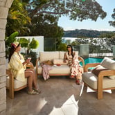 Temple &amp; Webster 4 Seater Bellara Eucalyptus Wood Outdoor Lounge Set