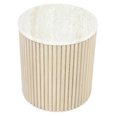 Temple &amp; Webster Como Eucalyptus Wood Outdoor Side Table