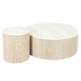 Temple &amp; Webster Como Eucalyptus Wood Outdoor Side Table