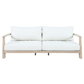Temple &amp; Webster 6 Seater Crescent Eucalyptus Wood Outdoor Lounge Set