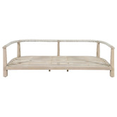 Temple &amp; Webster 6 Seater Crescent Eucalyptus Wood Outdoor Lounge Set
