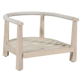 Temple &amp; Webster 6 Seater Crescent Eucalyptus Wood Outdoor Lounge Set